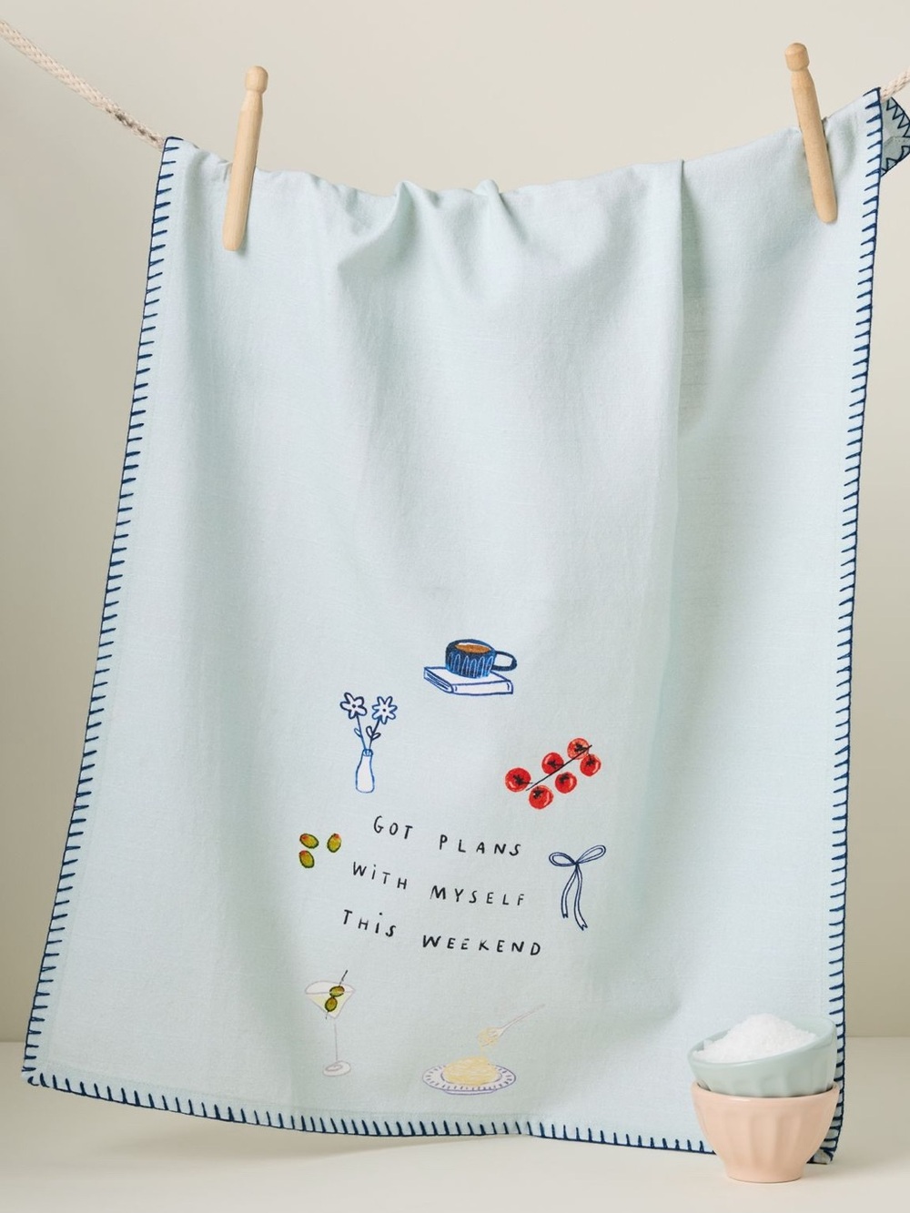NWT Anthropologie Hollie Startup Got Plans with Myself Tea Towel